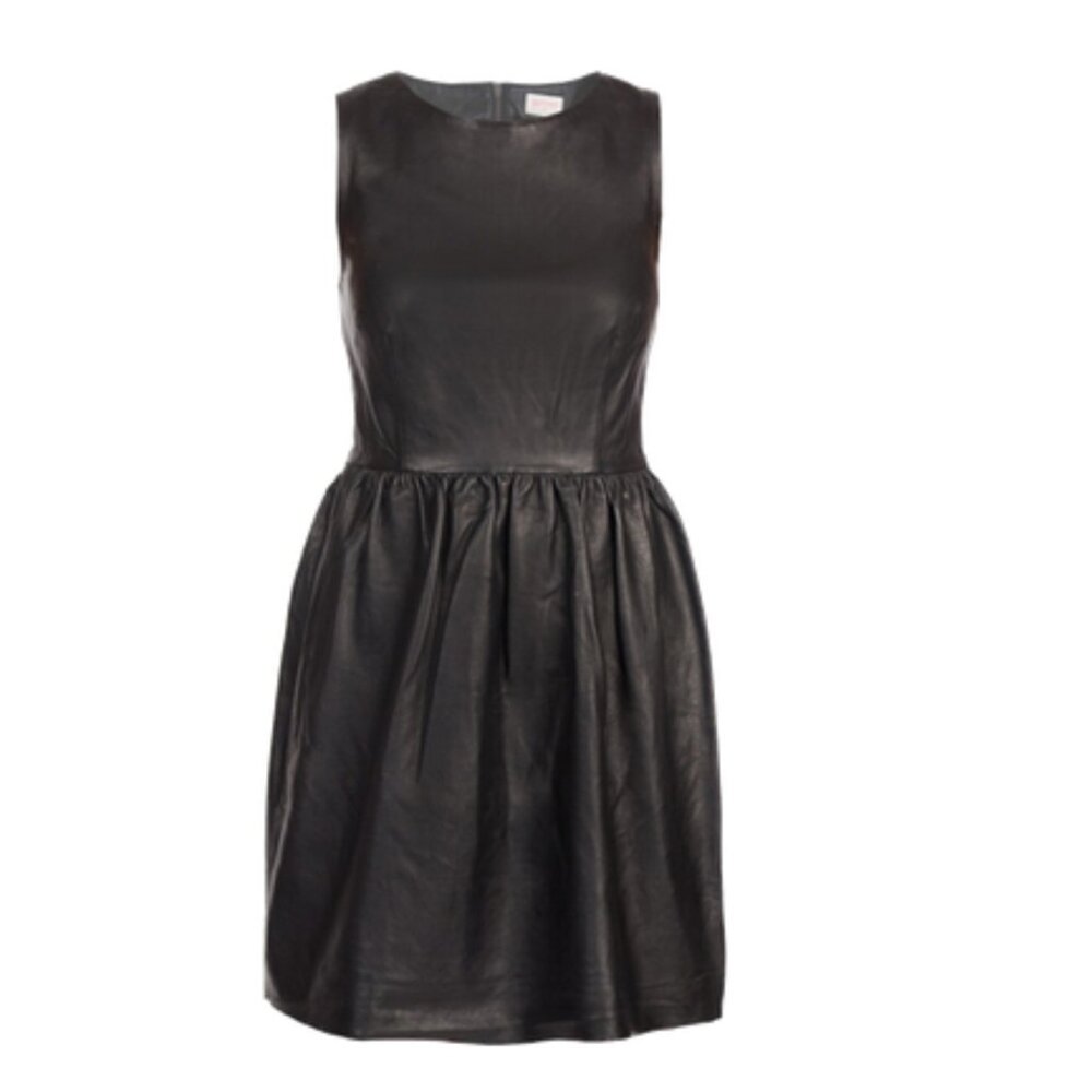 Gorman 100% Leather Sleeveless Mini Dress (Size 8 AU)